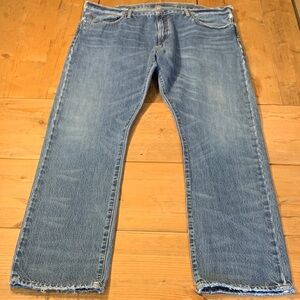 POLO Men’s Ralph Lauren Jeans 40x32 Slim Straight 018 GUC Fraying/Holes See Pic
